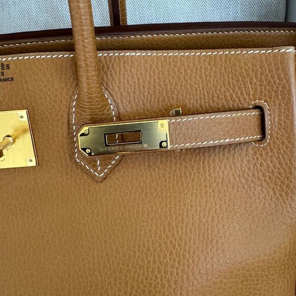 100% Authentic Vintage Birkin Natural Ardennes with GHW 35 Stamp Y - Picture 14 of 16